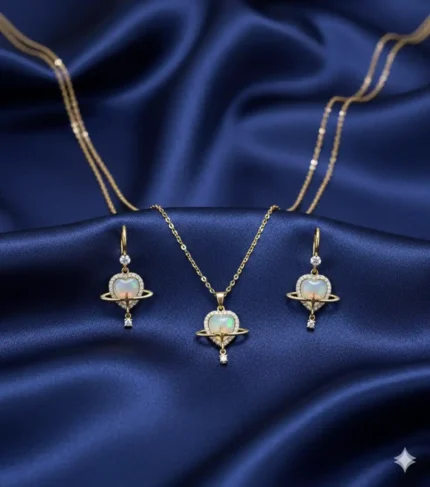 Sleek Solstice Necklace & Ear Ring Set